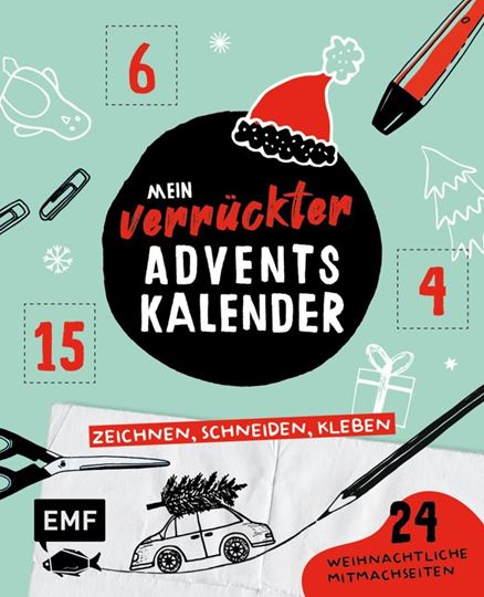 Image sur Mein verrückter Adventskalender – DasMitmachbuch: zeichnen, schneiden, klebe