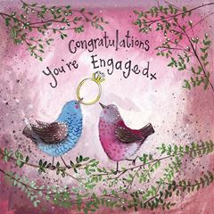 Picture of BIRDS OF A FEATHER ENGAGMENT CARD