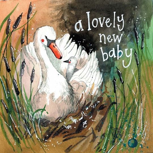 Image sur SWAN NEW BABY CARD