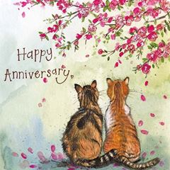 Immagine di CATS & BLOSSOM ANNIVERSARY CARD