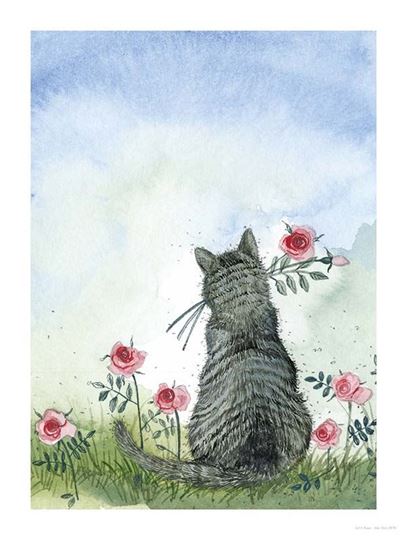 Picture of CAT AND ROSES