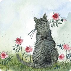 Picture of  CAT AND ROSES
