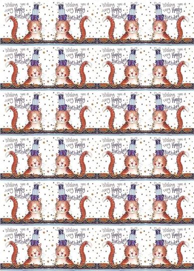 Picture of BIRTHDAY CAT GIFT WRAP