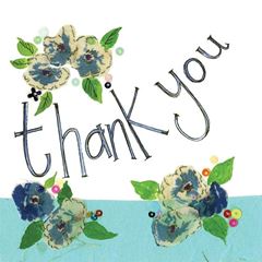 Immagine di BLUE FLOWERS THANK YOU CARD