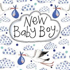 Picture of STORK BABY NEW BABY BOY CARD