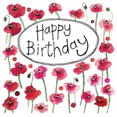 Picture of BIRTHDAY POPPIES CARD