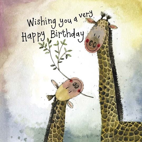 Immagine di STARLIGHT GIRAFFES BIRTHDAY FOIL CARD