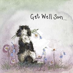 Picture of STARLIGHT SPANIEL GET WELL SOON FOIL CARD