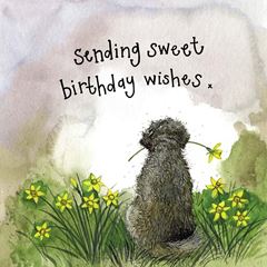 Picture of SUNSHINE DOG AND DAFFODILS BIRTHDAY FOIL CARD