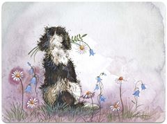 Bild von SPANIEL AND FLOWERS