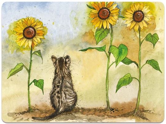 Image sur CAT AND SUNFLOWERS