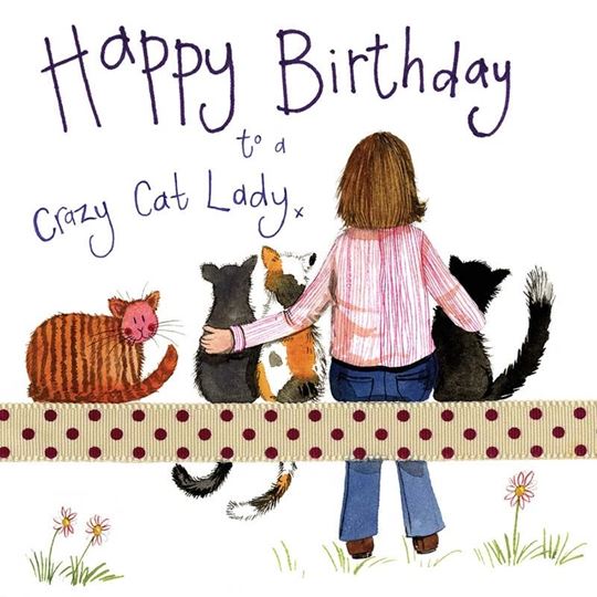 Image sur CAT LADY BIRTHDAY CARD