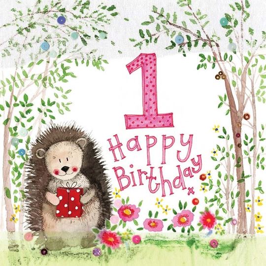 Picture of 1 YEAR OLD WOODLAND BIRTHDAY CARD