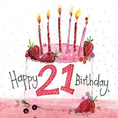 Image de 21 YEAR OLD CAKE BIRTHDAY CARD