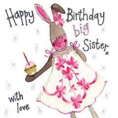 Image de BIG SISTER RABBIT BIRTHDAY CARD