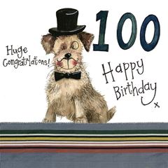 Picture of 100 YEARS OLD PAWS BIRTHDAY CARD