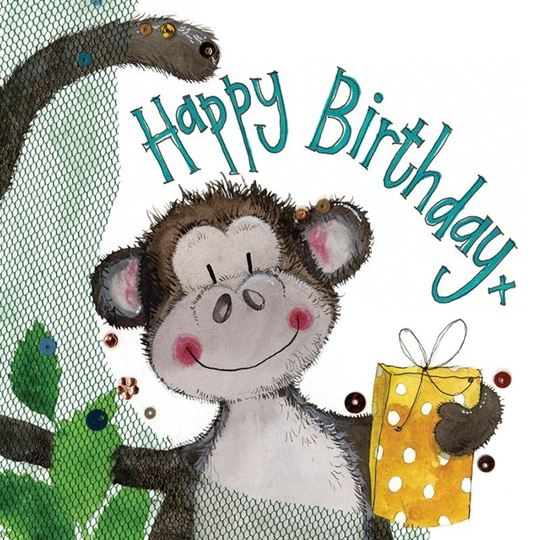 Picture of MONKEY & GIFT BIRTHDAY CARD