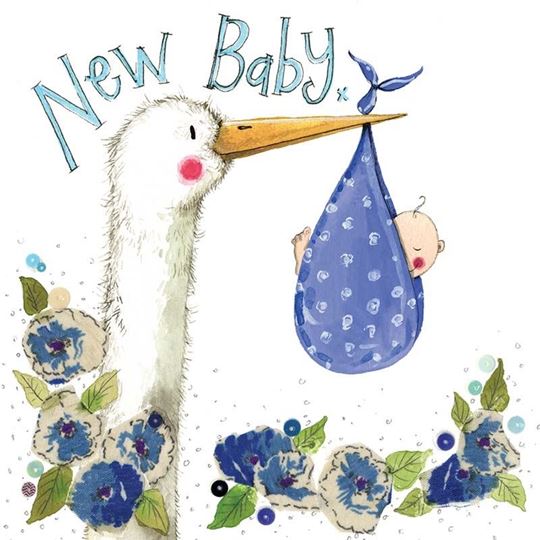 Image sur BLUE STORK NEW BABY CARD