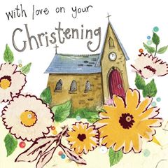 Image de FLORAL CHRISTENING CARD