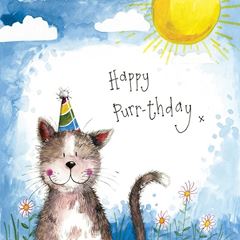 Picture of SUNSHINE CAT FOIL BIRTHDAY CARD
