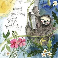 Picture of SUNSHINE SLOTH FOIL BIRTHDAY CARD