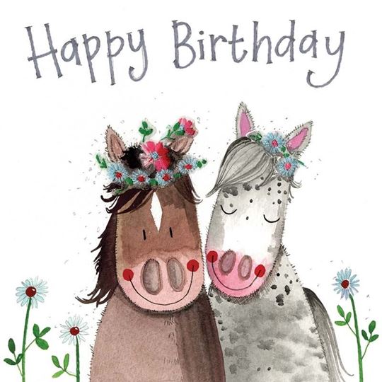 Image sur BIRTHDAY HORSES SPARKLE CARD