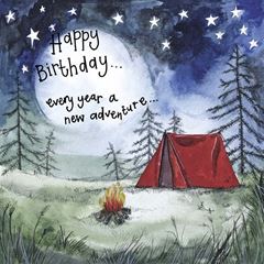 Image de STARLIGHT RED TENT BIRTHDAY FOIL CARD