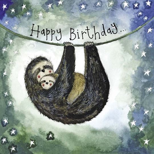 Image sur STARLIGHT SLOTHS BIRTHDAY FOIL CARD