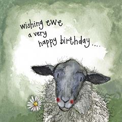 Picture of STARLIGHT SHEEP AND DAISIES BIRTHDAY FOIL CARD