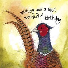 Picture of SUNSHINE PHEASANT BIRTHDAY FOIL CARD