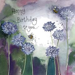 Immagine di BEES & SCABIOUS BIRTHDAY CARD