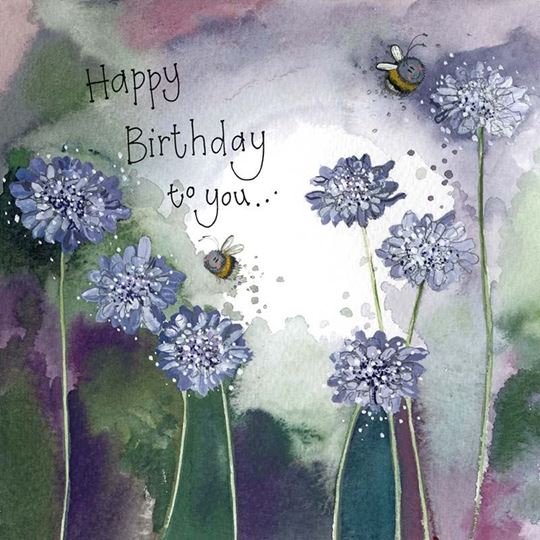 Bild von BEES & SCABIOUS BIRTHDAY CARD