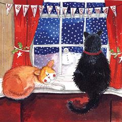 Picture of CHRISTMAS WINDOW XMAS CARD PACK OF 5