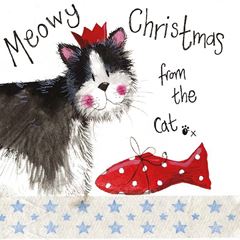 Picture of FROM THE CAT FLITTERED SMALL XMAS CARD