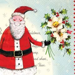 Picture of VINTAGE SANTA FLITTERED SMALL XMAS CARD