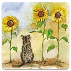 Picture of CAT AND SUNFLOWERS