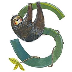 Image de S SLOTH ALPHABET TILE