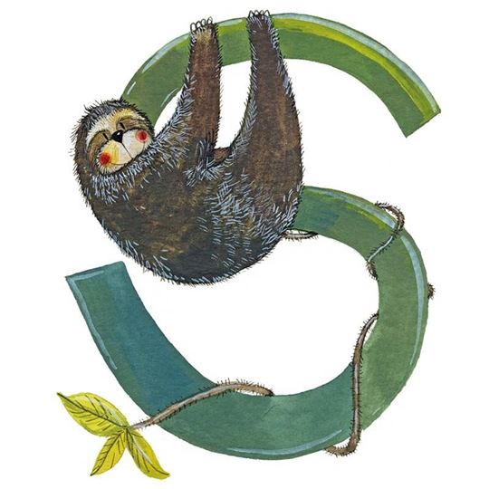 Picture of S SLOTH ALPHABET TILE