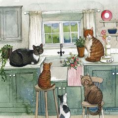 Picture of CATS IN THE KITCHEN BLANK CARD