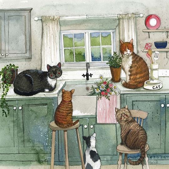 Picture of CATS IN THE KITCHEN BLANK CARD
