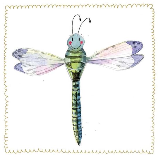 Image sur LARGE DRAGONFLY SPARKLE CARD