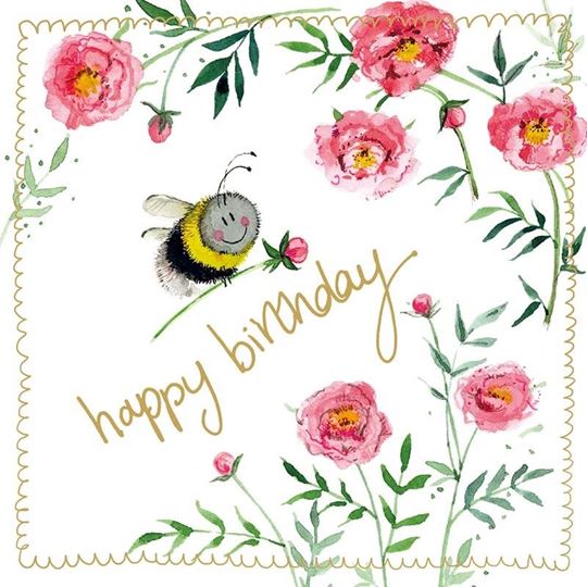 Bild von BEE AND PINK PEONIES