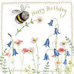 Image de BEE AND WILDFLOWERS SPARKLE CARD