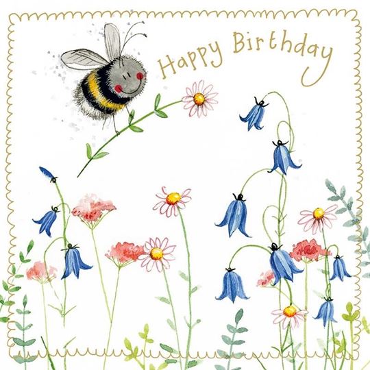 Image sur BEE AND WILDFLOWERS SPARKLE CARD