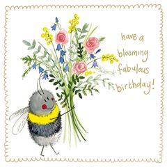 Immagine di BEE AND BUNCH OF FLOWERS SPARKLE CARD