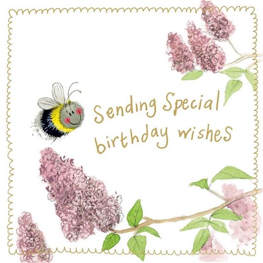 Image sur BEE AND LILAC SPARKLE CARD
