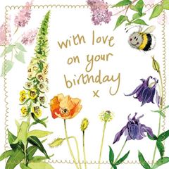 Picture of BEE AND FOXGLOVE SPARKLE CARD