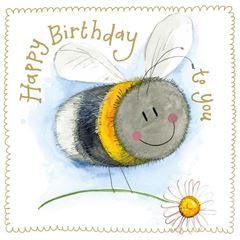 Picture of BEE AND BIG DAISY SPARKLE CARD