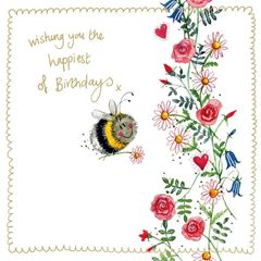 Picture of BEE AND FLOWERS SPARKLE CARD