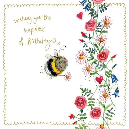 Image sur BEE AND FLOWERS SPARKLE CARD